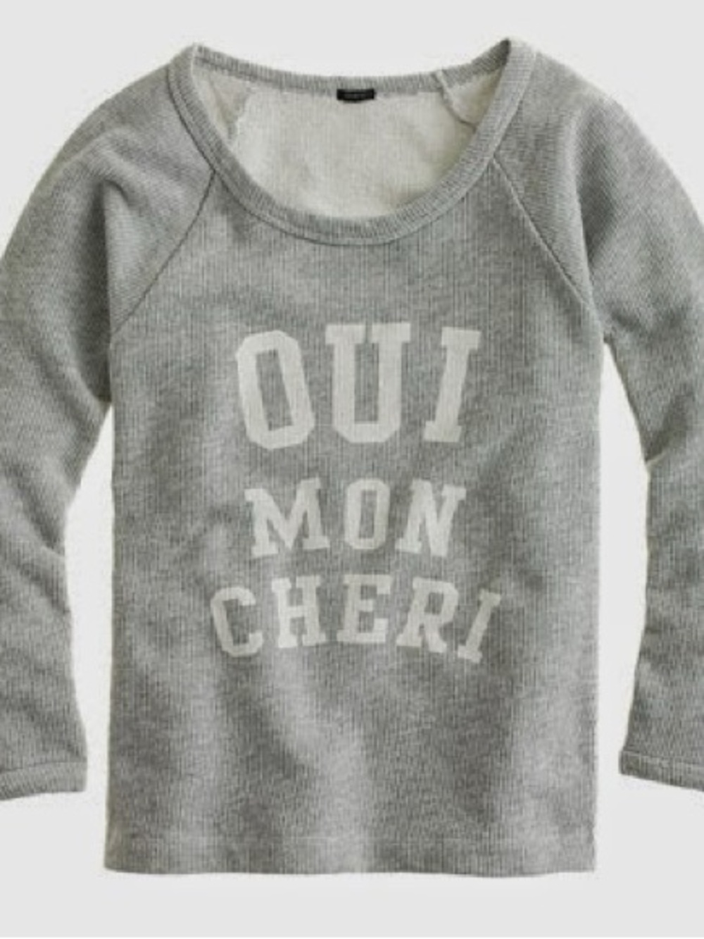 J Crew - Women’s Gray Scoop Neck Graphic Knit Sweater - OUI MON CHERI
